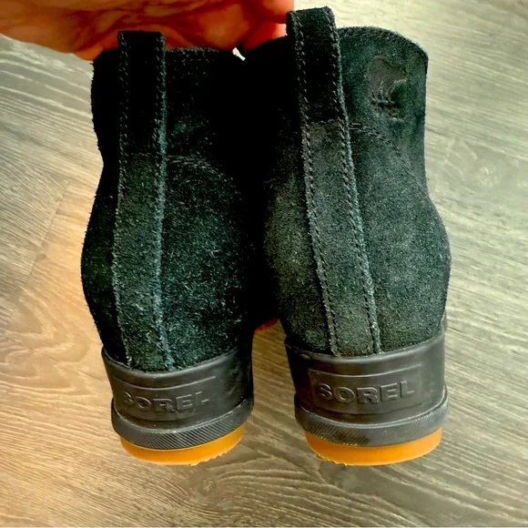 SOREL Evie Chelsea Ankle Boots Waterproof Leather Pull On Black Women's Size 7.5 - Picture 4 of 9